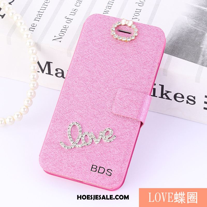 Huawei Y6 2018 Hoesje Anti-fall Folio Roze Mobiele Telefoon Bescherming Goedkoop