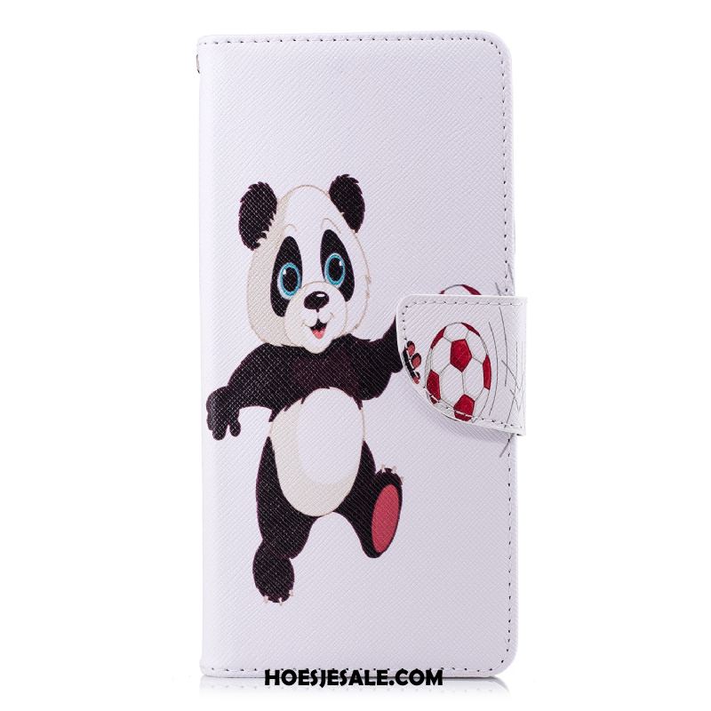 Huawei Y6 2018 Hoesje Anti-fall Hoes Wit Bescherming Leren Etui Goedkoop