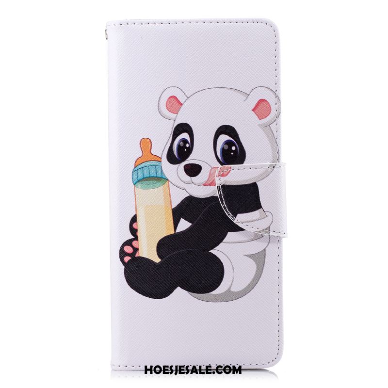 Huawei Y6 2018 Hoesje Anti-fall Hoes Wit Bescherming Leren Etui Goedkoop