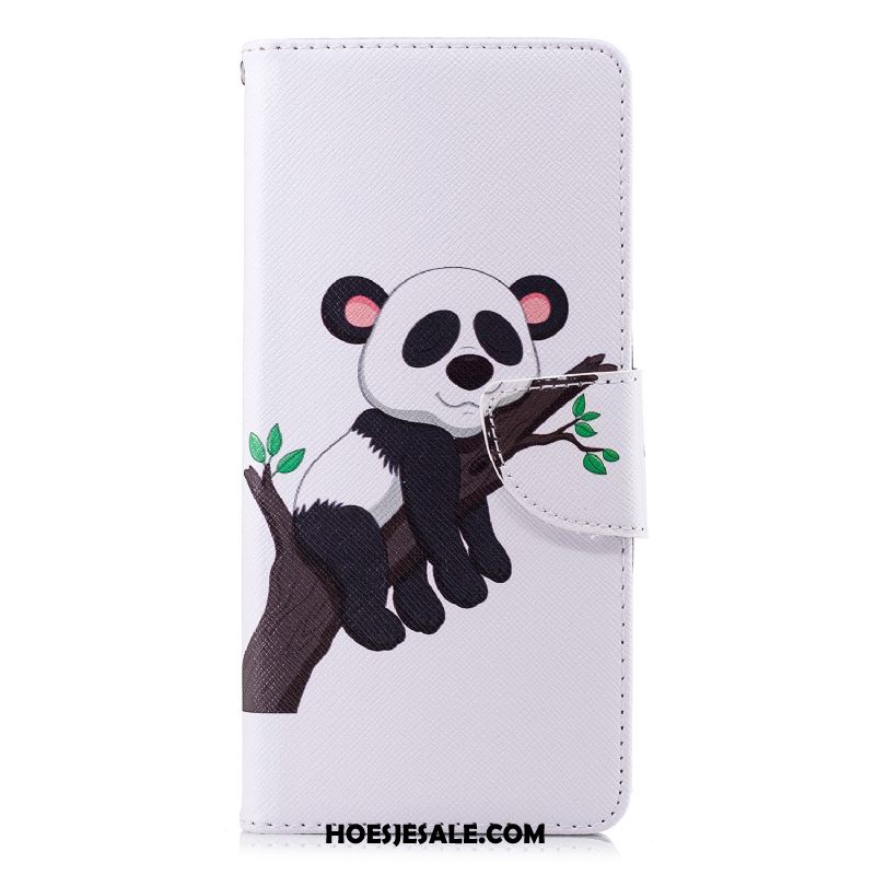 Huawei Y6 2018 Hoesje Anti-fall Hoes Wit Bescherming Leren Etui Goedkoop