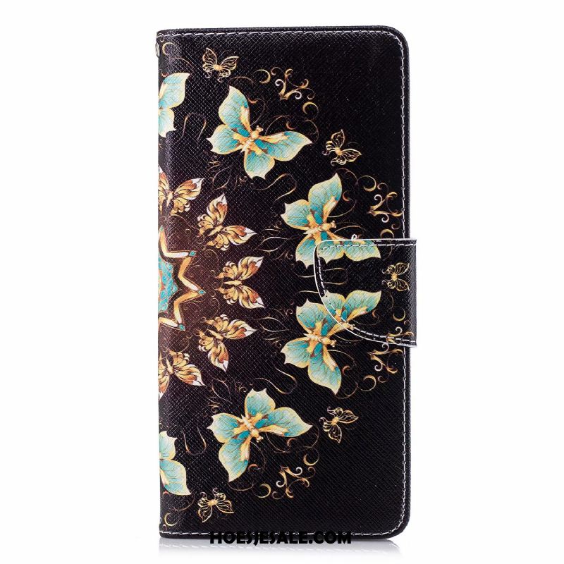 Huawei Y6 2018 Hoesje Anti-fall Hoes Wit Bescherming Leren Etui Goedkoop