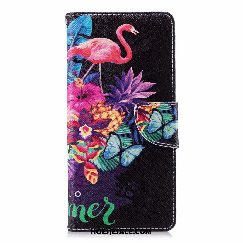 Huawei Y6 2018 Hoesje Anti-fall Hoes Wit Bescherming Leren Etui Goedkoop