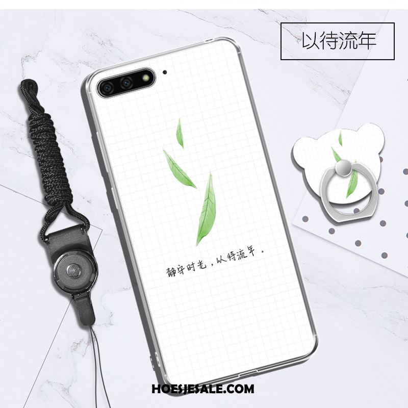 Huawei Y6 2018 Hoesje Anti-fall Zacht Hoes Doorzichtig Purper Goedkoop