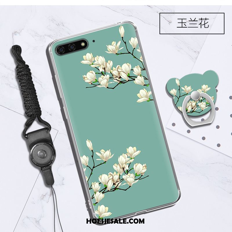 Huawei Y6 2018 Hoesje Anti-fall Zacht Hoes Doorzichtig Purper Goedkoop