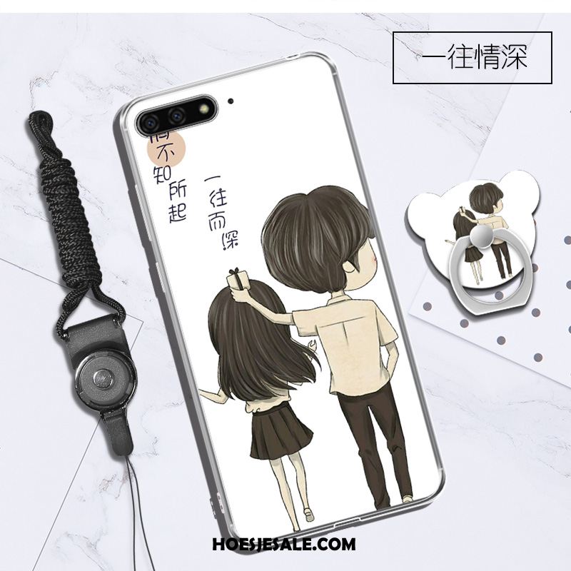 Huawei Y6 2018 Hoesje Anti-fall Zacht Hoes Doorzichtig Purper Goedkoop