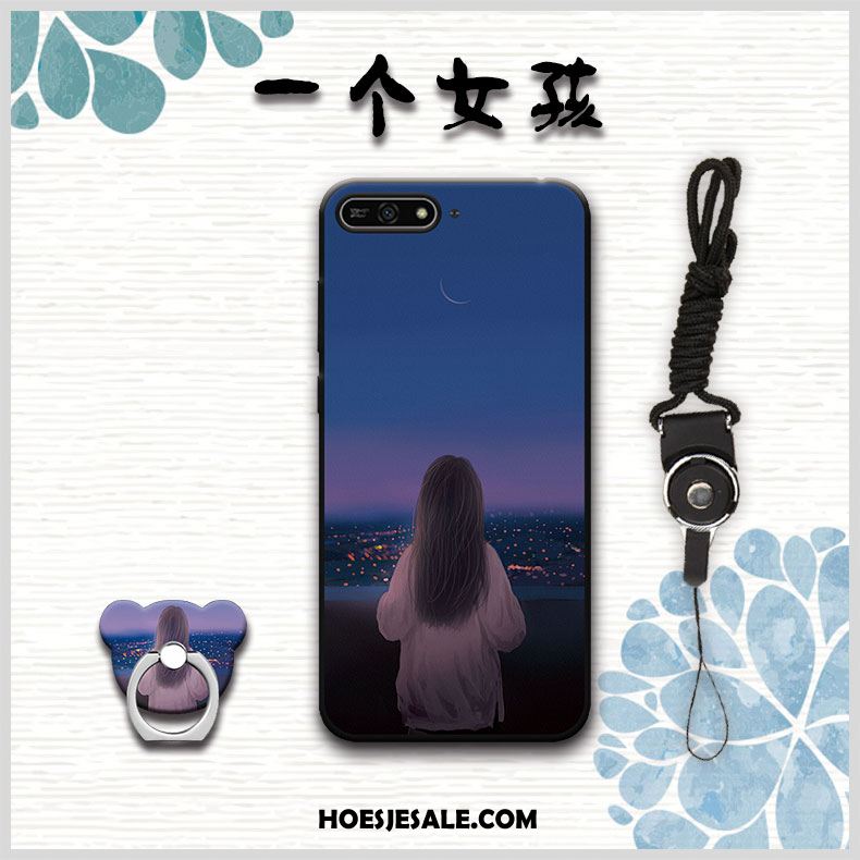 Huawei Y6 2018 Hoesje Anti-fall Zacht Hoes Hanger Zwart Kopen