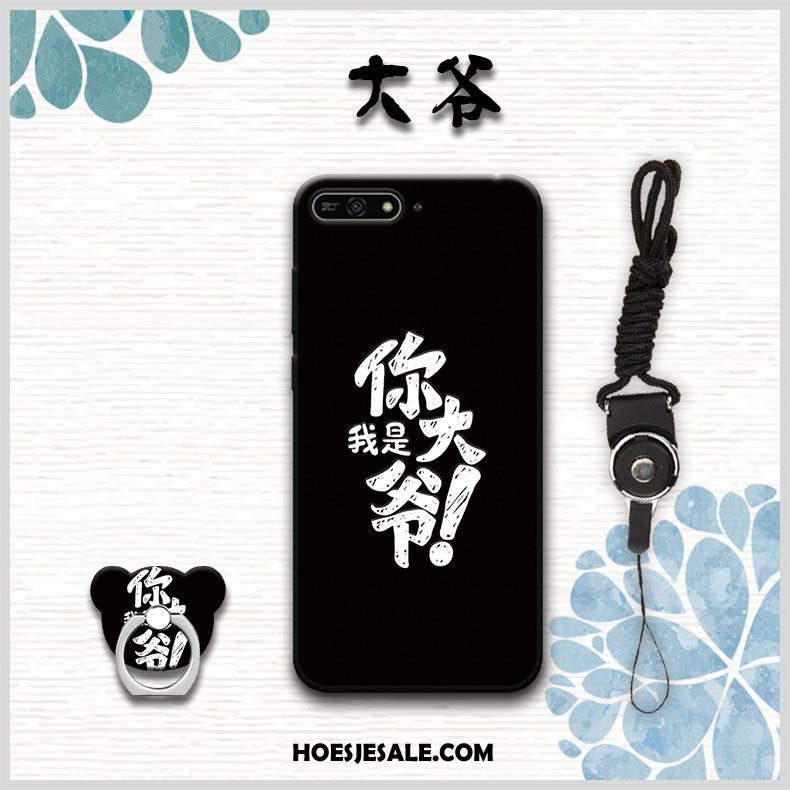 Huawei Y6 2018 Hoesje Anti-fall Zacht Hoes Hanger Zwart Kopen