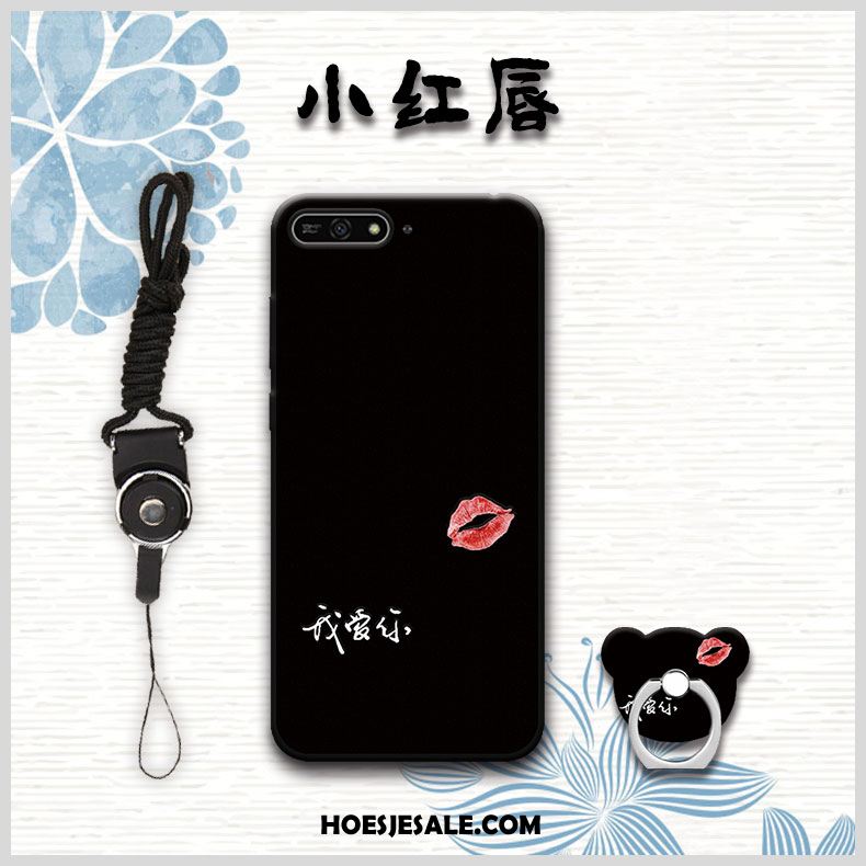 Huawei Y6 2018 Hoesje Anti-fall Zacht Hoes Hanger Zwart Kopen