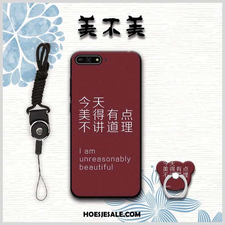 Huawei Y6 2018 Hoesje Anti-fall Zacht Hoes Hanger Zwart Kopen