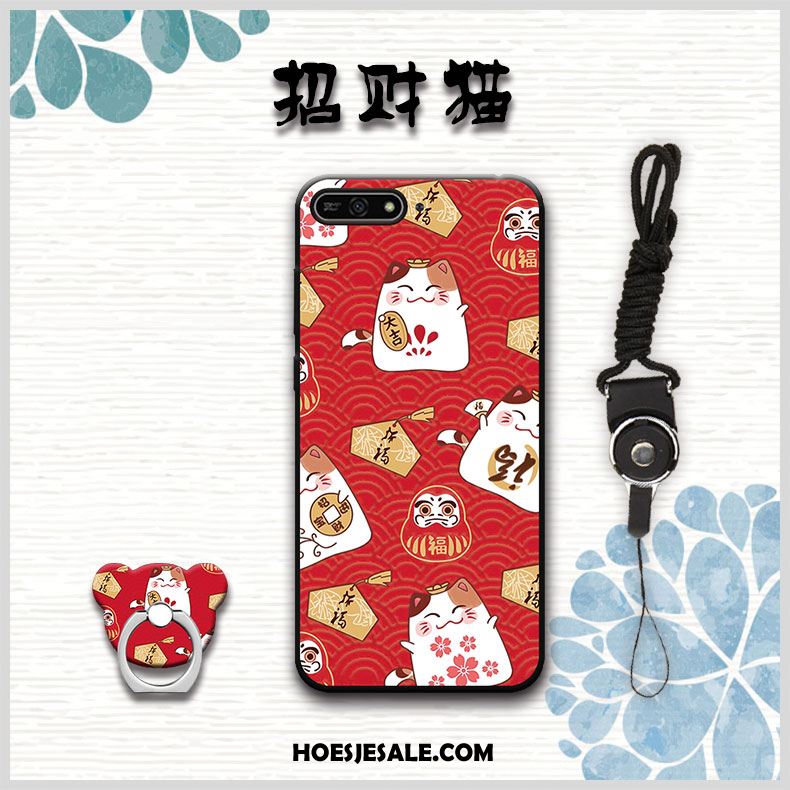 Huawei Y6 2018 Hoesje Anti-fall Zacht Hoes Hanger Zwart Kopen