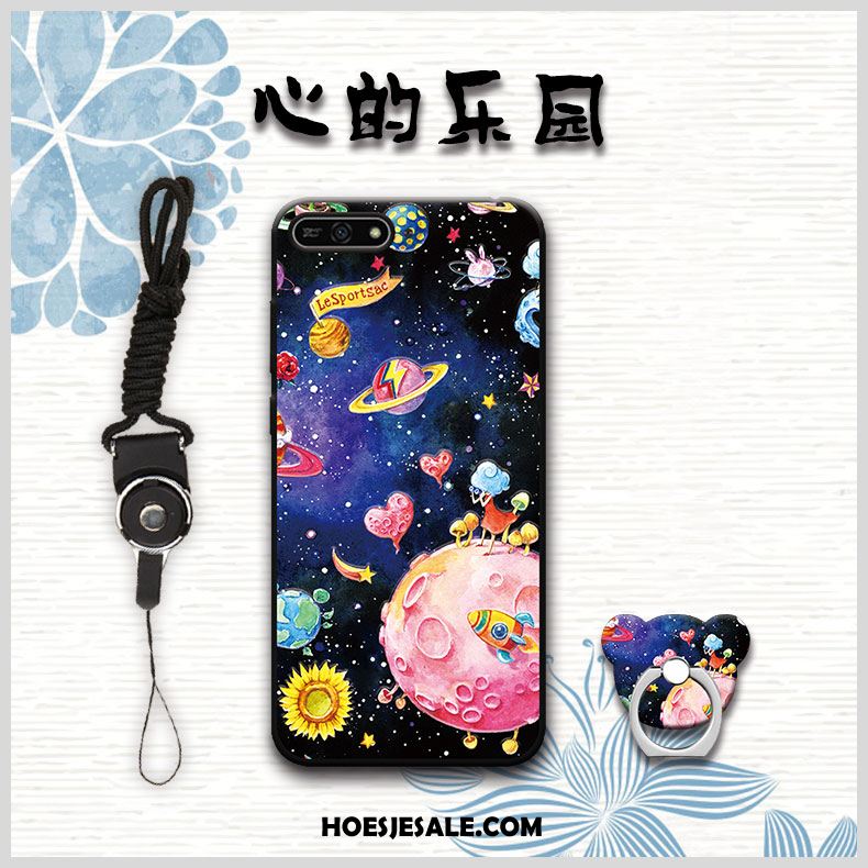 Huawei Y6 2018 Hoesje Anti-fall Zacht Hoes Hanger Zwart Kopen