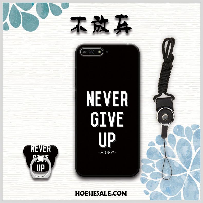 Huawei Y6 2018 Hoesje Anti-fall Zacht Hoes Hanger Zwart Kopen