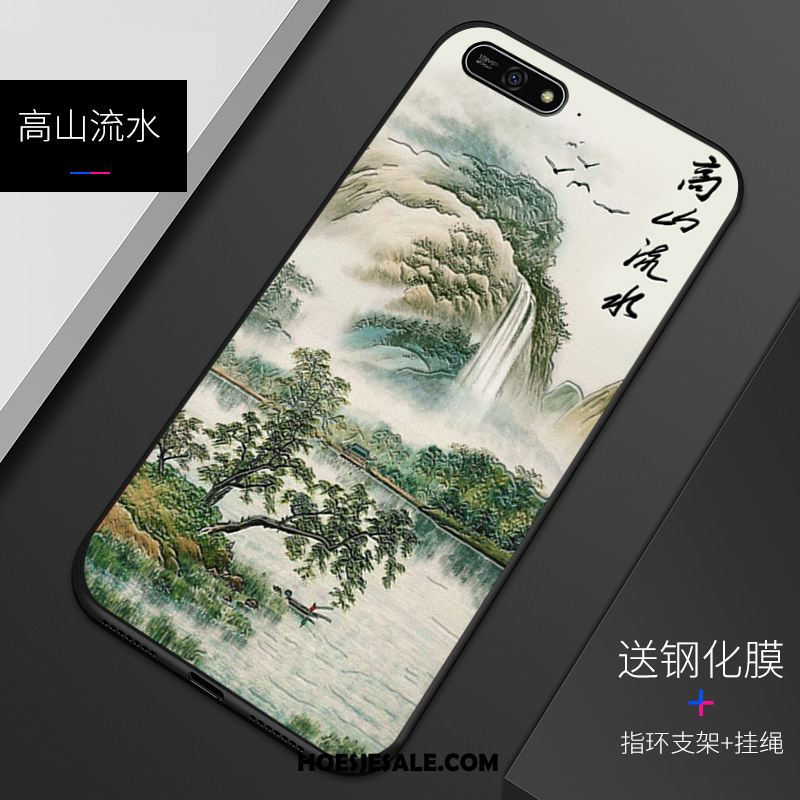 Huawei Y6 2018 Hoesje Bescherming Pas Wit Siliconen Patroon Goedkoop