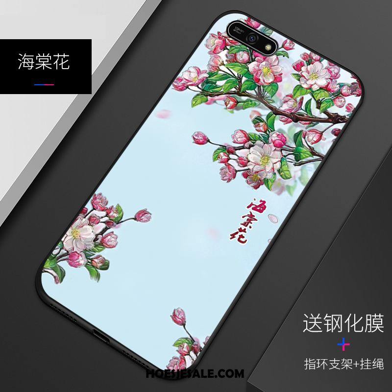 Huawei Y6 2018 Hoesje Bescherming Pas Wit Siliconen Patroon Goedkoop