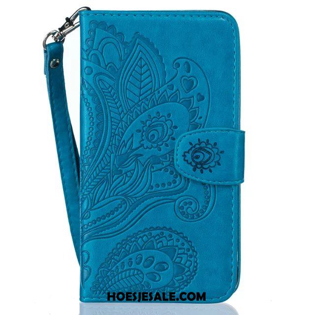 Huawei Y6 2018 Hoesje Folio Leren Etui Bloemen Pauwen Mobiele Telefoon Goedkoop