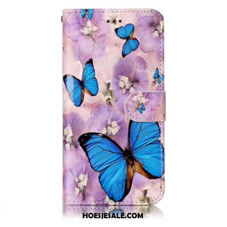 Huawei Y6 2018 Hoesje Hoes Clamshell Leren Etui Purper Mobiele Telefoon Kopen