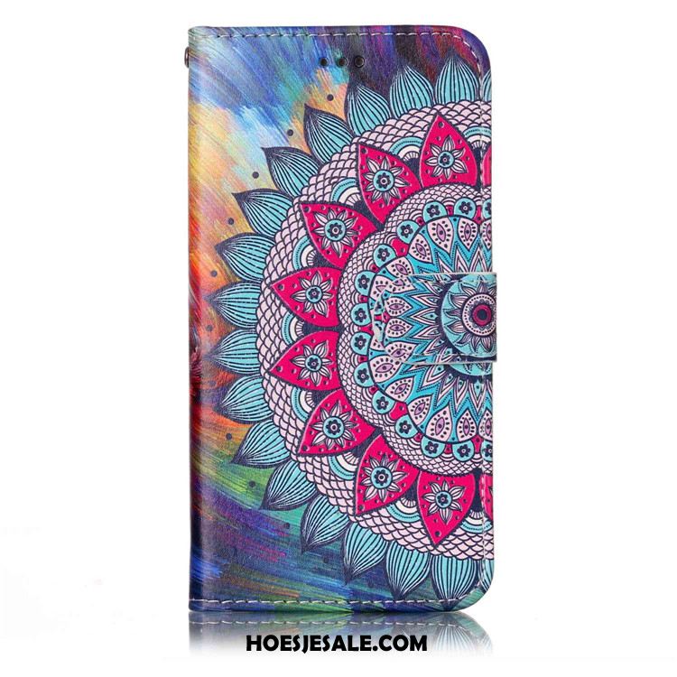 Huawei Y6 2018 Hoesje Hoes Clamshell Leren Etui Purper Mobiele Telefoon Kopen