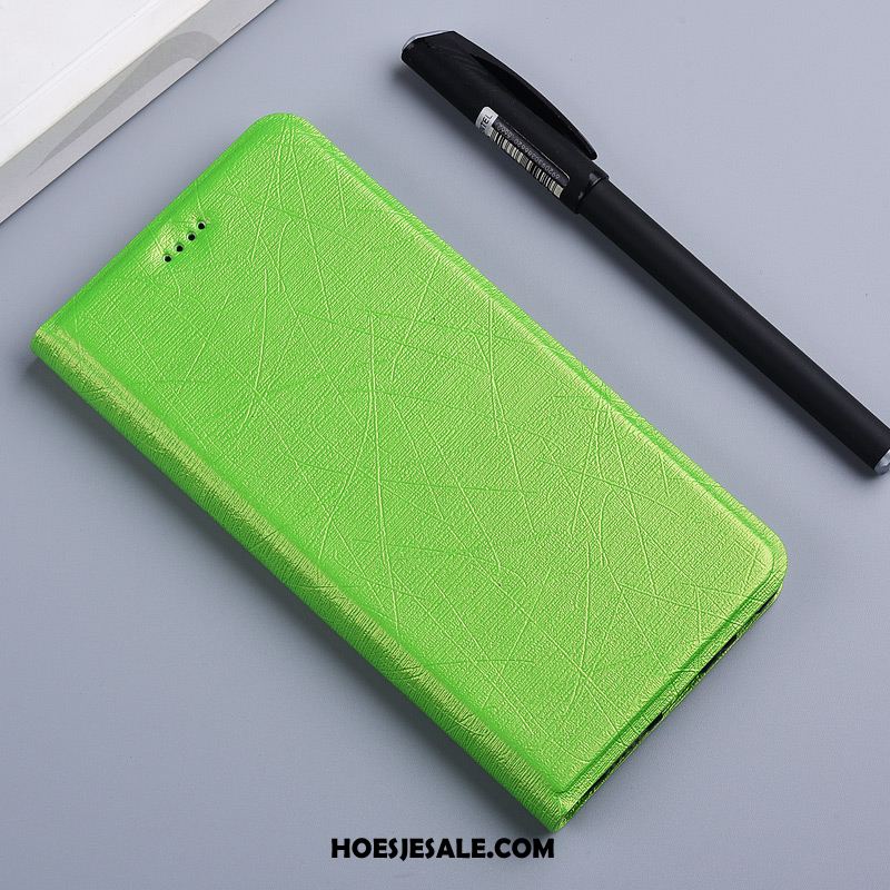 Huawei Y6 2018 Hoesje Hoes Leren Etui Zijde Groen Mobiele Telefoon Sale