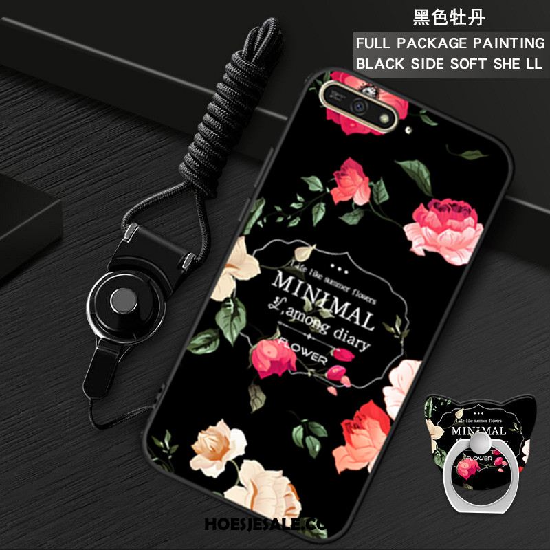 Huawei Y6 2018 Hoesje Hoes Mobiele Telefoon Zwart Bescherming Ring Goedkoop