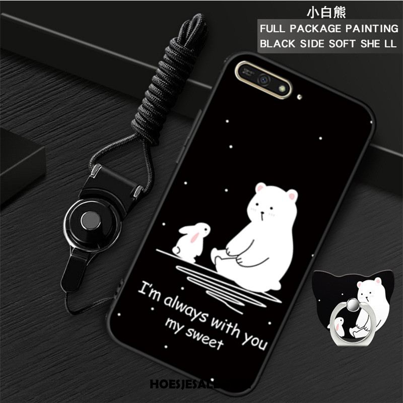Huawei Y6 2018 Hoesje Hoes Mobiele Telefoon Zwart Bescherming Ring Goedkoop