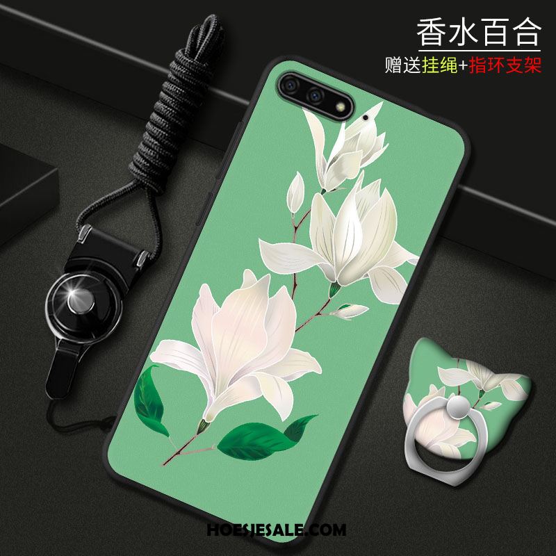 Huawei Y6 2018 Hoesje Hoes Spotprent Groen Bescherming Mobiele Telefoon Kopen