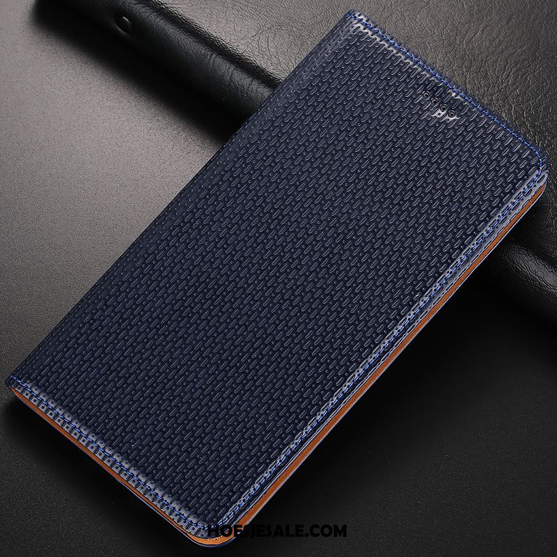 Huawei Y6 2018 Hoesje Leren Etui Bescherming Hoes Bruin Echt Leer Goedkoop