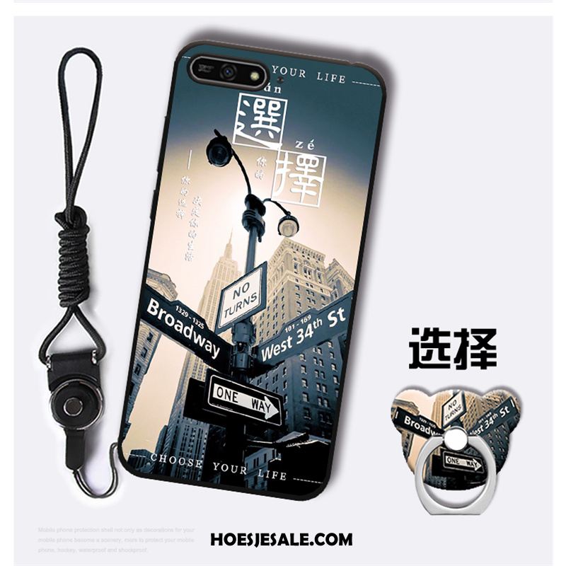 Huawei Y6 2018 Hoesje Mobiele Telefoon Hoes Zwart Zacht Anti-fall Goedkoop