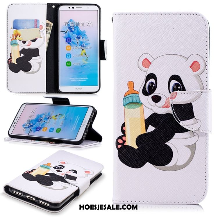 Huawei Y6 2018 Hoesje Mobiele Telefoon Leren Etui Folio Wit Anti-fall Kopen