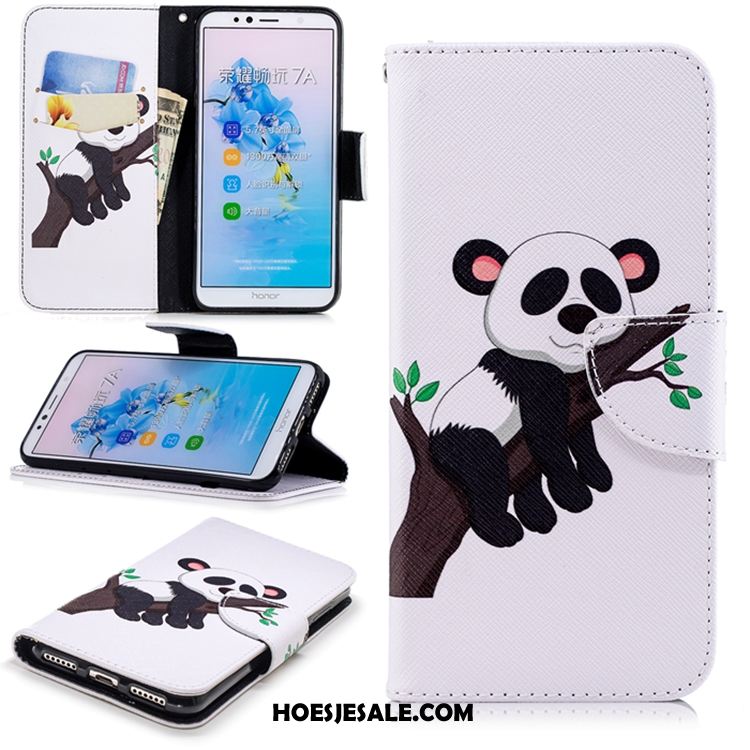 Huawei Y6 2018 Hoesje Mobiele Telefoon Leren Etui Folio Wit Anti-fall Kopen