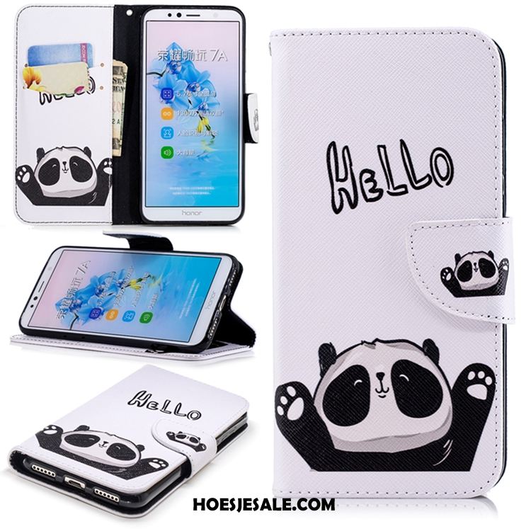 Huawei Y6 2018 Hoesje Mobiele Telefoon Leren Etui Folio Wit Anti-fall Kopen