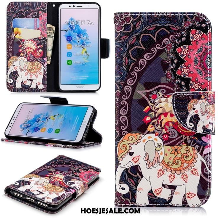 Huawei Y6 2018 Hoesje Mobiele Telefoon Leren Etui Folio Wit Anti-fall Kopen