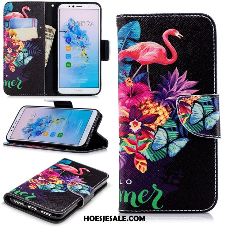 Huawei Y6 2018 Hoesje Mobiele Telefoon Leren Etui Folio Wit Anti-fall Kopen