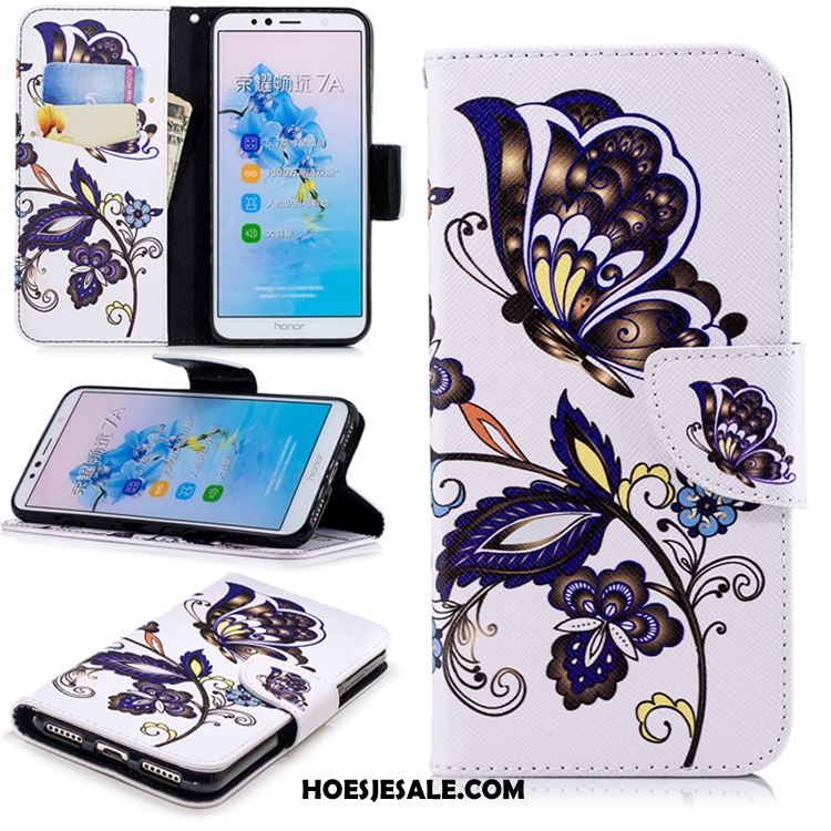 Huawei Y6 2018 Hoesje Mobiele Telefoon Leren Etui Folio Wit Anti-fall Kopen