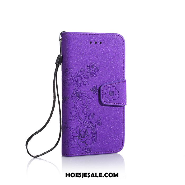 Huawei Y6 2018 Hoesje Mobiele Telefoon Schrobben Scheppend Leren Etui Purper Kopen