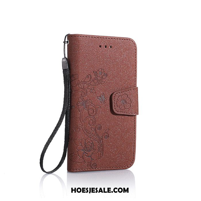 Huawei Y6 2018 Hoesje Mobiele Telefoon Schrobben Scheppend Leren Etui Purper Kopen