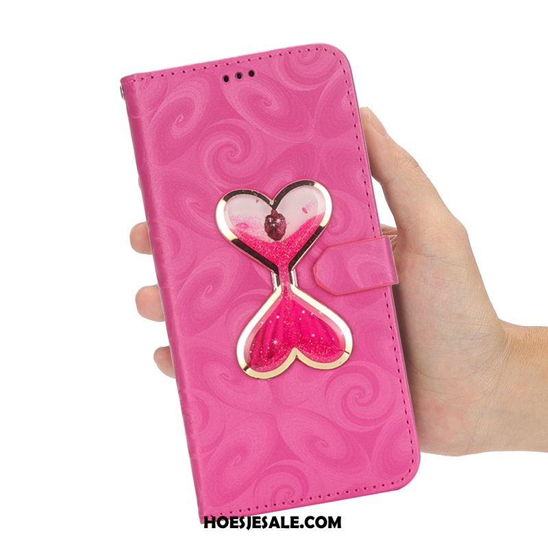 Huawei Y6 2018 Hoesje Persoonlijk Liefde Folio Roze Hoes Goedkoop