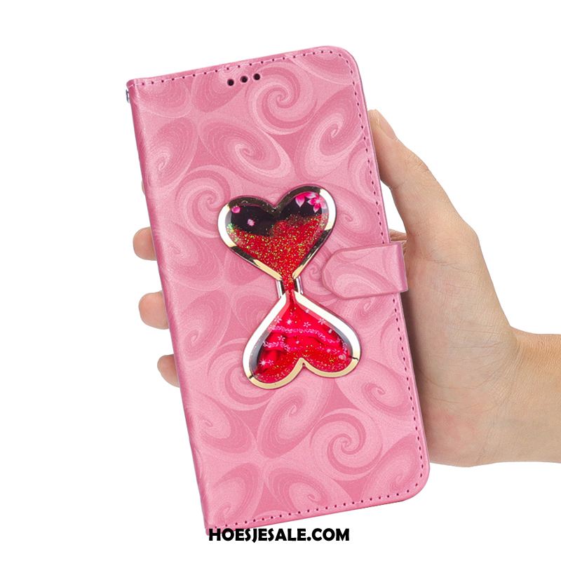 Huawei Y6 2018 Hoesje Persoonlijk Liefde Folio Roze Hoes Goedkoop