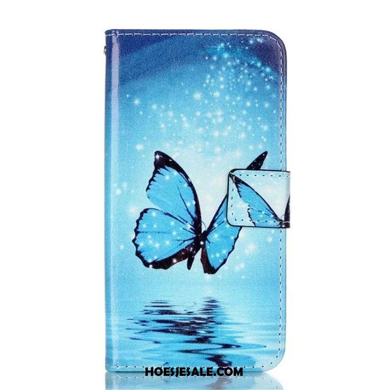 Huawei Y6 2018 Hoesje Reliëf Purper Anti-fall Leren Etui Hoes Kopen