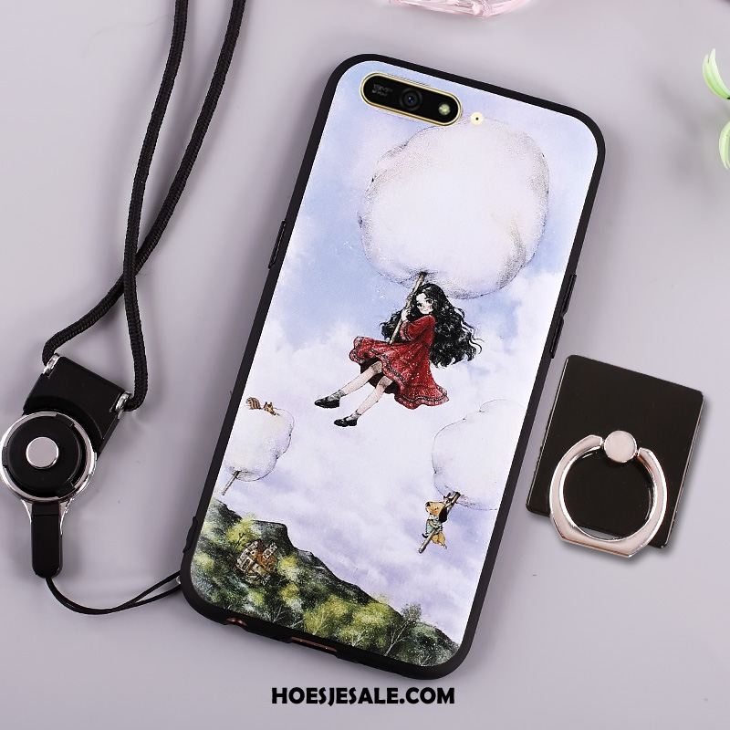 Huawei Y6 2018 Hoesje Spotprent Siliconen Mobiele Telefoon Geel Kopen