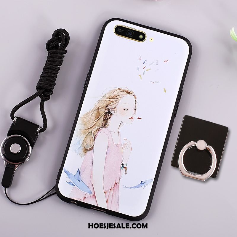 Huawei Y6 2018 Hoesje Spotprent Siliconen Mobiele Telefoon Geel Kopen
