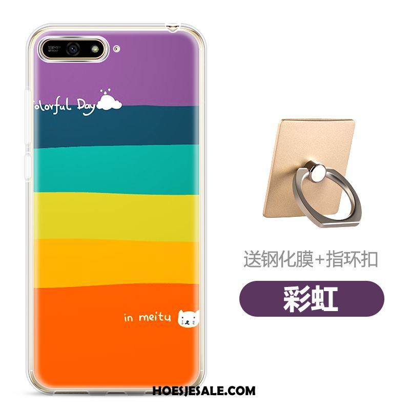Huawei Y6 2018 Hoesje Spotprent Skärmskydd Mobiele Telefoon Hoes Zacht Sale