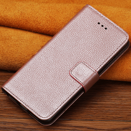 Huawei Y6 2018 Hoesje Trendy Merk Leren Etui Hoes Anti-fall Goud Kopen