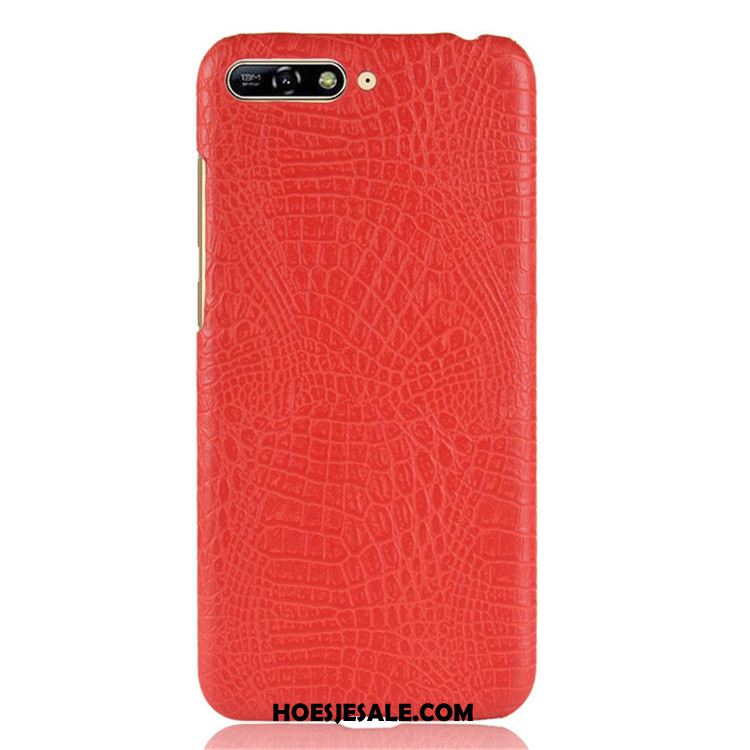 Huawei Y6 2018 Hoesje Vintage Mobiele Telefoon Hoes Krokodillenleer Anti-fall Kopen