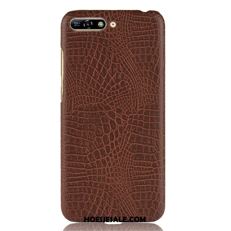 Huawei Y6 2018 Hoesje Vintage Mobiele Telefoon Hoes Krokodillenleer Anti-fall Kopen