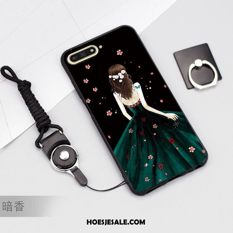 Huawei Y6 2018 Hoesje Zwart Siliconen Mobiele Telefoon Hoes Bescherming Online