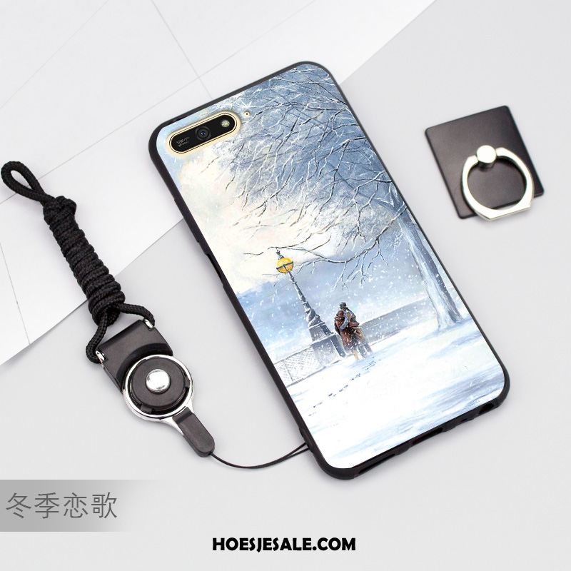 Huawei Y6 2018 Hoesje Zwart Siliconen Mobiele Telefoon Hoes Bescherming Online