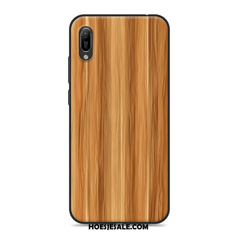 Huawei Y6 2019 Hoesje Bescherming All Inclusive Hoes Houtnerf Siliconen Sale