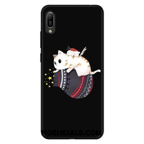 Huawei Y6 2019 Hoesje Bescherming Zwart Kant Hoes Mobiele Telefoon