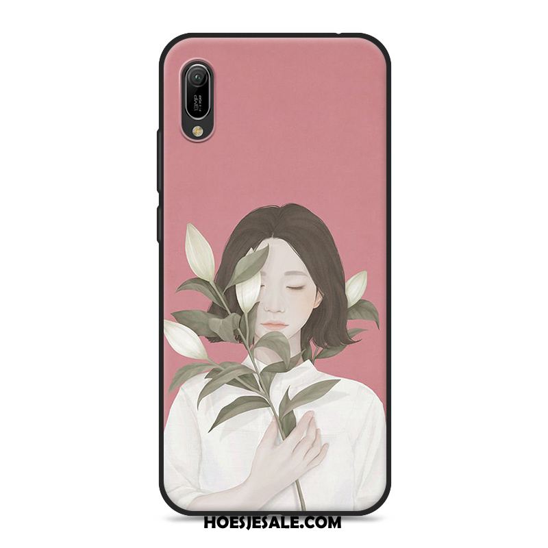 Huawei Y6 2019 Hoesje Blauw Kunst Mobiele Telefoon Mini Vers