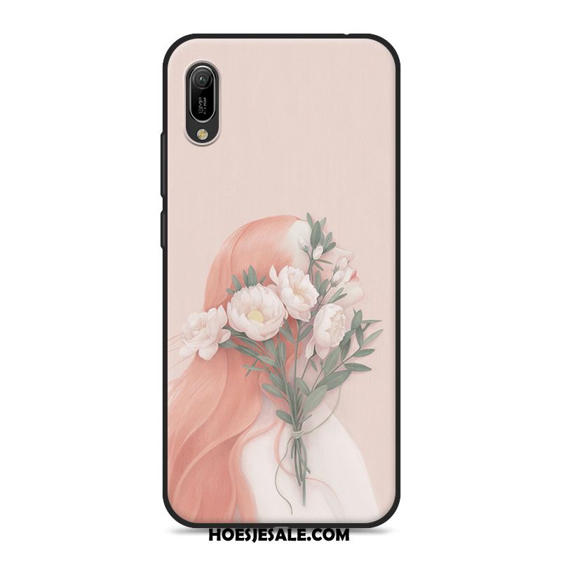 Huawei Y6 2019 Hoesje Blauw Kunst Mobiele Telefoon Mini Vers